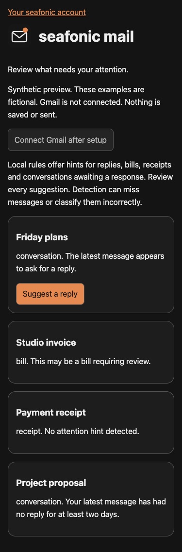 The fictional Mail attention preview.